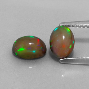 1.30 ct Multicolor Chocolate Opal Gemstone, Chocolate Opal Gem in Oval Cabochon Shape for Sale.