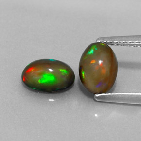 1.06 ct Multicolor Chocolate Opal Gemstone, Chocolate Opal Gem in Oval Cabochon Shape for Sale.