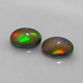1.06 ct Multicolor Chocolate Opal Stone, Natural Chocolate Opal in Oval Cabochon Shape for Sale