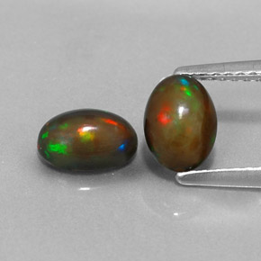 1.08 ct Multicolor Chocolate Opal Gemstone, Chocolate Opal Gem in Oval Cabochon Shape for Sale.