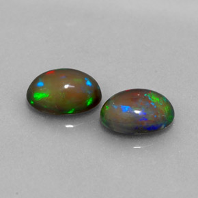 0.94 ct Multicolor Chocolate Opal Stone, Natural Chocolate Opal in Oval Cabochon Shape for Sale
