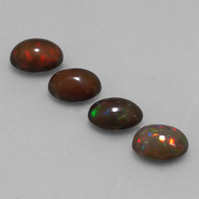 2.08 ct Multicolor Chocolate Opal Gemstone, Chocolate Opal Gem in Oval Cabochon Shape for Sale.