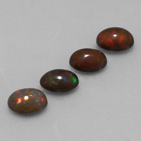 2.08 ct Multicolor Chocolate Opal Stone, Natural Chocolate Opal in Oval Cabochon Shape for Sale