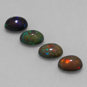 2.16 ct Multicolor Chocolate Opal Gemstone, Chocolate Opal Gem in Oval Cabochon Shape for Sale.