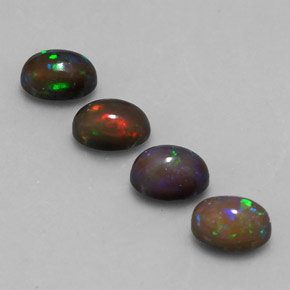 2.75 ct Multicolor Chocolate Opal Gemstone, Chocolate Opal Gem in Oval Cabochon Shape for Sale.