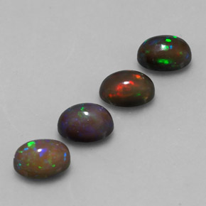 2.75 ct Multicolor Chocolate Opal Stone, Natural Chocolate Opal in Oval Cabochon Shape for Sale