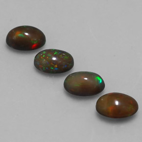 Chocolate Opal Gemstones in 7.1 x 4.6 mm Size for Sale, Chocolate Opal Stones in Multicolor Color