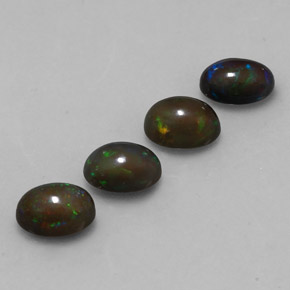 2.39 ctw Multicolor Chocolate Opal Stones, Natural Chocolate Opal in Oval Cabochon Shape for Sale
