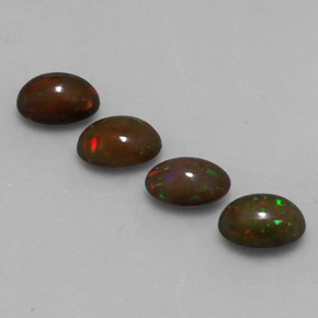 Chocolate Opal Gemstones in 7 x 5 mm (calibrated) Size for Sale, Chocolate Opal Stones in Multicolor Color