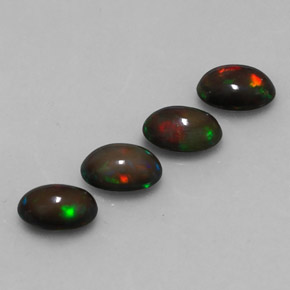1.74 ct Multicolor Chocolate Opal Stone, Natural Chocolate Opal in Oval Cabochon Shape for Sale