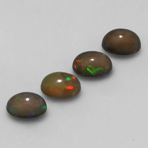 2.51 ct Multicolor Chocolate Opal Stone, Natural Chocolate Opal in Oval Cabochon Shape for Sale