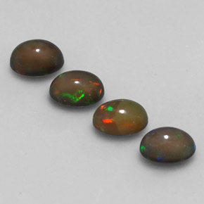 Chocolate Opal Gemstone in 7 x 5 mm (calibrated) Size for Sale, Chocolate Opal Stone in Multicolor Color