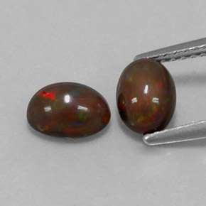 1.26 ct Multicolor Chocolate Opal Gemstone, Chocolate Opal Gem in Oval Cabochon Shape for Sale.