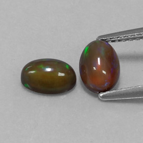 1.00 ct Multicolor Chocolate Opal Gemstone, Chocolate Opal Gem in Oval Cabochon Shape for Sale.