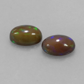 1.00 ct Multicolor Chocolate Opal Stone, Natural Chocolate Opal in Oval Cabochon Shape for Sale