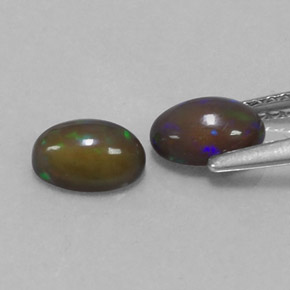 Chocolate Opal Gemstone in 7 x 5 mm (calibrated) Size for Sale, Chocolate Opal Stone in Multicolor Color