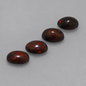 1.82 ctw Multicolor Chocolate Opal Stones, Natural Chocolate Opal in Oval Cabochon Shape for Sale