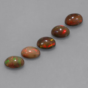 2.75 ct Multicolor Chocolate Opal Stone, Natural Chocolate Opal in Oval Cabochon Shape for Sale