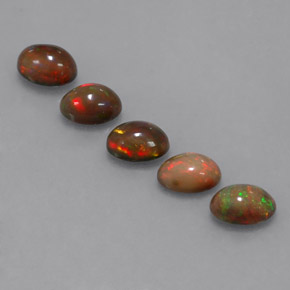 Chocolate Opal Gemstone in 7 x 5 mm (calibrated) Size for Sale, Chocolate Opal Stone in Multicolor Color