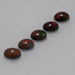 2.71 ctw Multicolor Chocolate Opal Stones, Natural Chocolate Opal in Oval Cabochon Shape for Sale