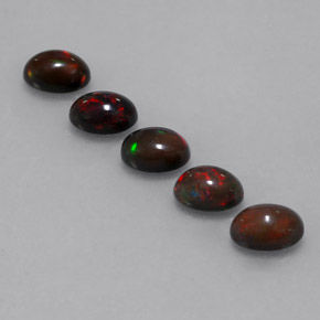 Chocolate Opal Gemstones in 7 x 5 mm (calibrated) Size for Sale, Chocolate Opal Stones in Multicolor Color