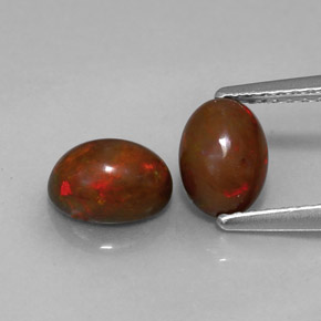 1.20 ct Multicolor Chocolate Opal Gemstone, Chocolate Opal Gem in Oval Cabochon Shape for Sale.