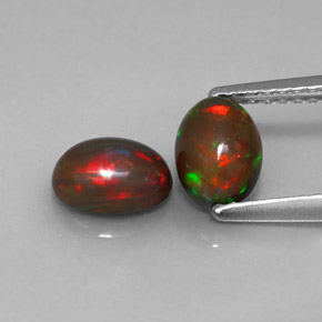 0.98 ct Multicolor Chocolate Opal Gemstone, Chocolate Opal Gem in Oval Cabochon Shape for Sale.