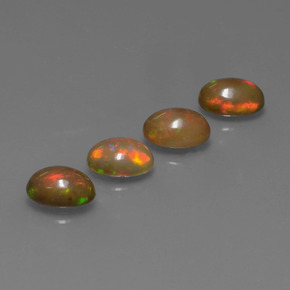 Chocolate Opal Gemstone in 7 x 5 mm (calibrated) Size for Sale, Chocolate Opal Stone in Multicolor Color