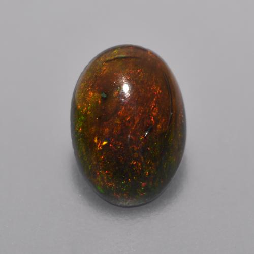 Multicolor Chocolate Opal Gem - 0.4ct Oval Cabochon (ID: 572769)