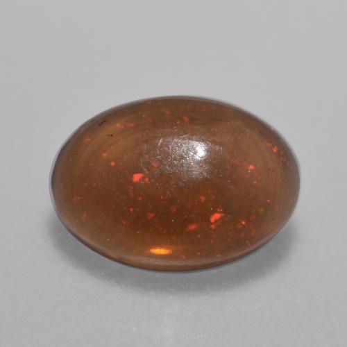 Multicolor Chocolate Opal Gem - 0.3ct Oval Cabochon (ID: 572791)