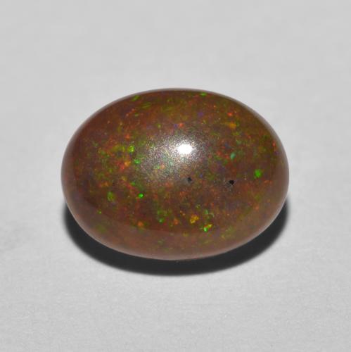 0.85 ct Multicolor Chocolate Opal Stone, Natural Chocolate Opal in Oval Cabochon Shape for Sale