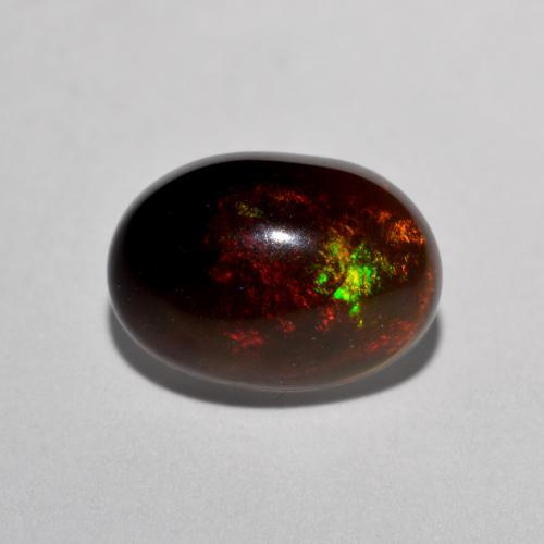 1.27 ct Multicolor Chocolate Opal Stone, Natural Chocolate Opal in Oval Cabochon Shape for Sale