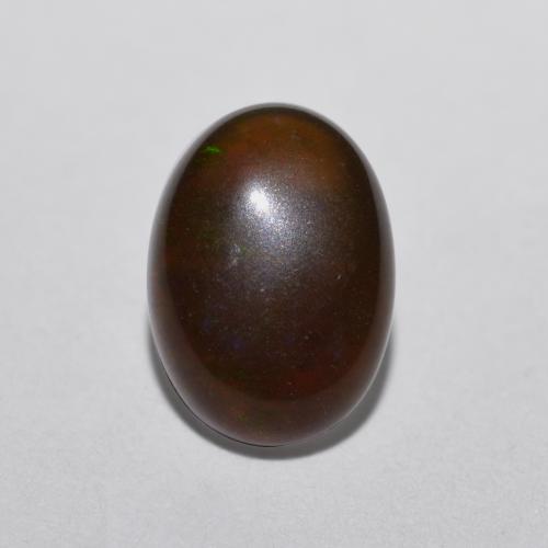 Multicolore Opale Chocolat gemme - 0.5ct Ovale Cabochon (ID: 573425)