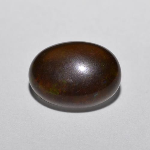 0.52 ct Multicolor Chocolate Opal Stone, Natural Chocolate Opal in Oval Cabochon Shape for Sale