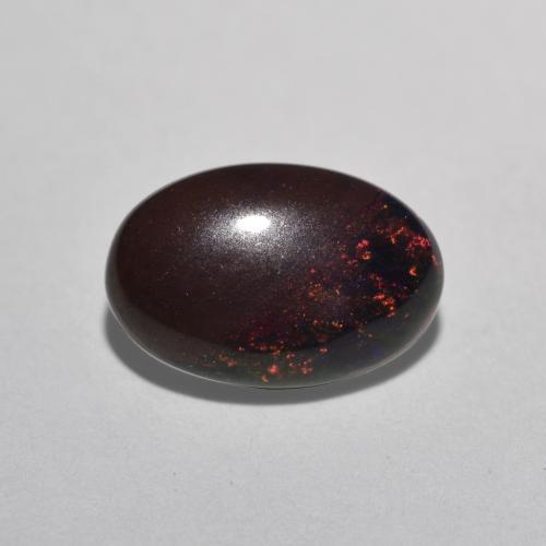 0.80 ct Multicolor Chocolate Opal Gemstone, Chocolate Opal Gem in Oval Cabochon Shape for Sale.