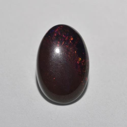 0.80 ct Multicolor Chocolate Opal Stone, Natural Chocolate Opal in Oval Cabochon Shape for Sale