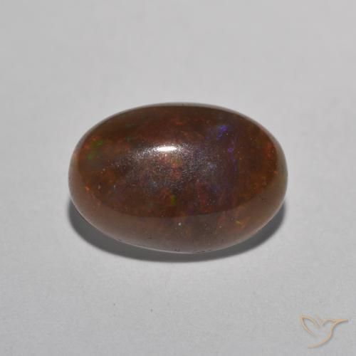 0.91ct Natural Multicolor Chocolate Opal, Oval, Translucent 0.91ct Natural Multicolor Chocolate Opal, Oval, Translucent