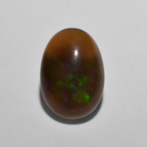 Многоцветный Шоколадный Опал Камень - 0.4ct Овал Кабошон (ID: 573429)