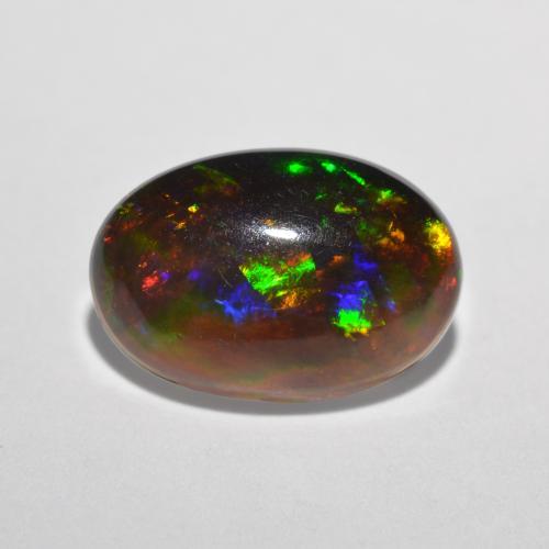 1.09 ct Multicolor Chocolate Opal Gemstone, Chocolate Opal Gem in Oval Cabochon Shape for Sale.