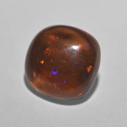 Multicolor Chocolate Opal Gem - 0.8ct Cushion Cabochon (ID: 573436)
