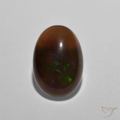 0.66 قيراط شوكولاتة أوبال بيضاوية ، <cite dir="ltr" lang="en">8.5 x 6</cite> ملم من إثيوبيا, Photo A