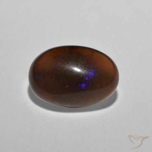 0.66 ct Multicolor Chocolate Opal Stone, Natural Chocolate Opal in Oval Cabochon Shape for Sale