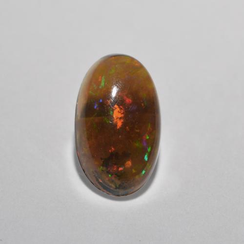 Многоцветный Шоколадный Опал Камень - 0.5ct Овал Кабошон (ID: 573443)