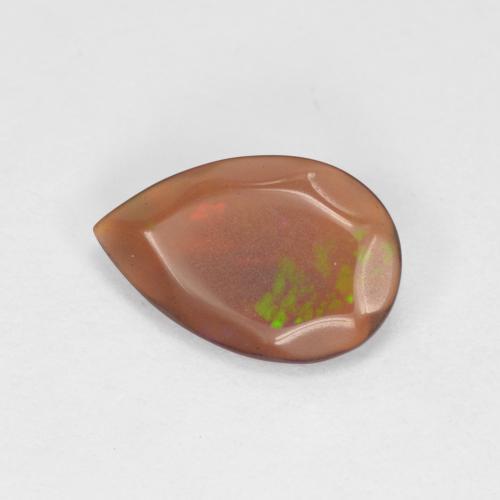 0.48 ct Multicolor Chocolate Opal Gemstone, Chocolate Opal Gem in Pear Cabochon Shape for Sale.