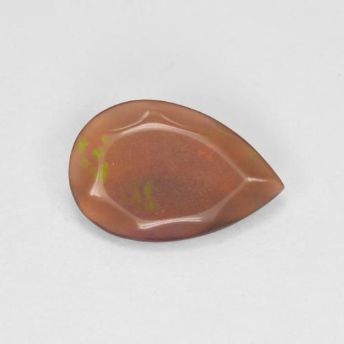0.48 ct Multicolor Chocolate Opal Stone, Natural Chocolate Opal in Pear Cabochon Shape for Sale