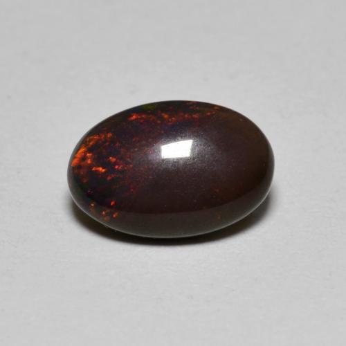 Многоцветный Шоколадный Опал Камень - 0.8ct Овал Кабошон (ID: 590903)