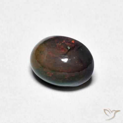 0.89 ct Multicolor Chocolate Opal Stone, Natural Chocolate Opal in Oval Cabochon Shape for Sale
