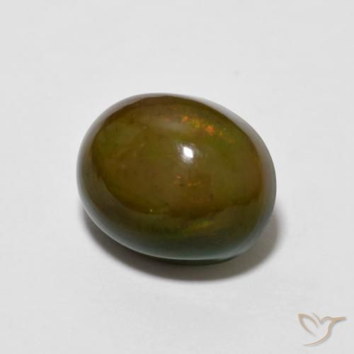 2.20 ct Brown Chocolate Opal Stone, Natural Chocolate Opal in Oval Cabochon Shape for Sale