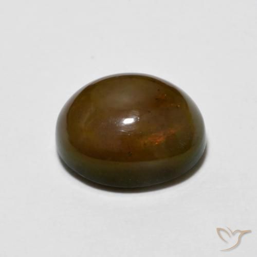 Chocolate Opal Gemstone in 10 x 8 mm (calibrated) Size for Sale, Chocolate Opal Stone in Medium Dark-Brown Color