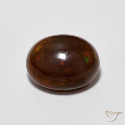 1.13 ct Multicolor Chocolate Opal Stone, Natural Chocolate Opal in Oval Cabochon Shape for Sale